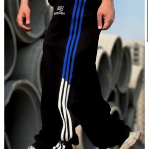 شلوار اسلش بگ خط آبی / سفید