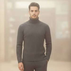 بافت یقه اسکی ذغالی