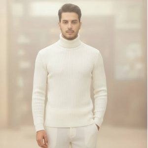 بافت یقه اسکی  سفید