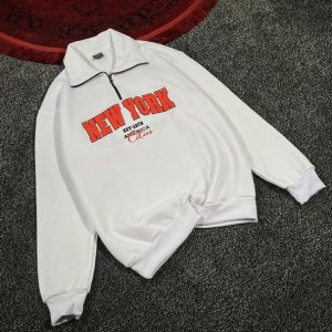 دورس نیم زیپ سه نخ نیویورک سفید