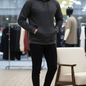 ست هودی و اسلش داخل کرکی ذغالی سوپرایزی