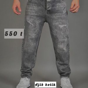 شلوار جین مام ذغالی زاپدار کد A