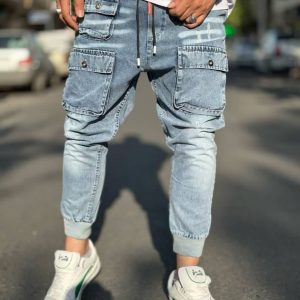 شلوار اسلش جین 6 جیب سه خط