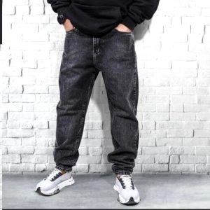 شلوار جین مام پنبه کد زغالی جدید