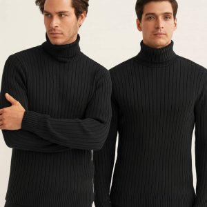 بافت یقه اسکی  مشکی