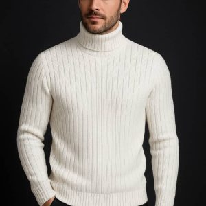 بافت یقه اسکی  سفید