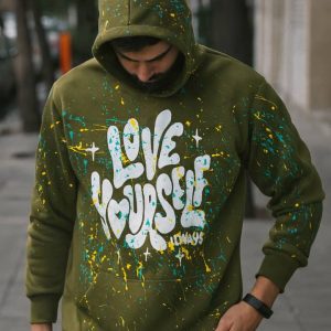 هودی کاستوم طرح LOVE سبز