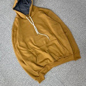 هودی سه نخ داخل کرکی ساده خردلی ج