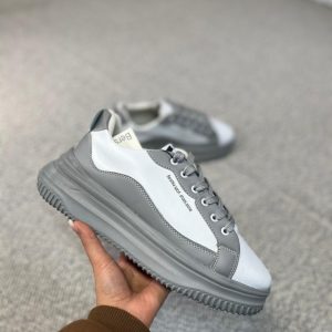 کتونی برشکا طوسی سفید