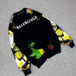 دورس یقه گرد نخ پنبه مشکی طرح پروانه