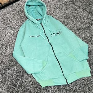 سویشرت تمام زیپ داخل کرکی ONEسبز