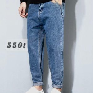 شلوارجین مام پنبه آبی کد Q