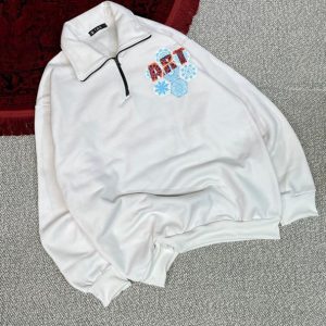 دورس نیم زیپ داخل کرکی زنبوری سفید