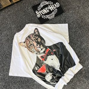 تیشرت پنبه سوپر طرح ببر سفید