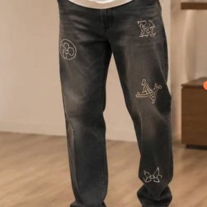 شلوار جین بگ با کیفیت عالی طرح LV