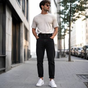 شلوار جین مام استایل مشکی
