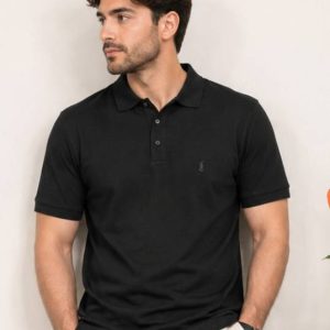 تیشرت  یقه سه دکمه جودون مشکی