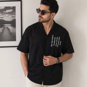 پیراهن مشکی نخ اسپان  آستین کوتاه