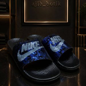 دمپایی تابستانی طرح NIKE آبی مشکی