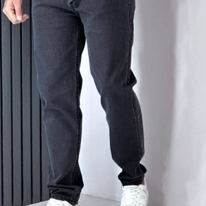 شلوار جین راسته ذغالی تیره کد C