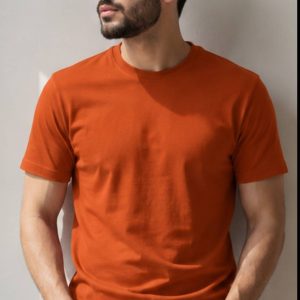 تیشرت دورس دو نخ بیسیک رنگ آجری