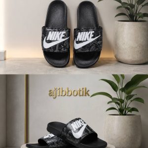 دمپایی تابستانی مشکی برچسبی  طرح NIKE