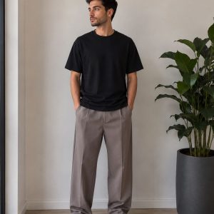 شلوار بگ پارچه مازاراتی نسکافه ای