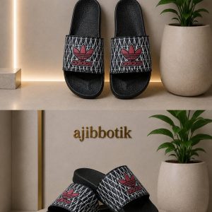 دمپایی تابستانی مشکی adidas قرمز