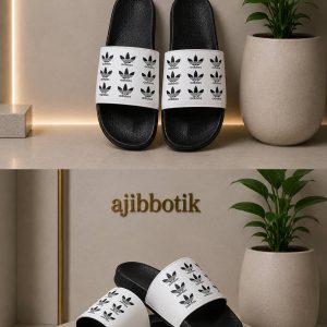 دمپایی تابستانی مشکی سفید adidas