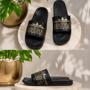دمپایی تابستانی مشکی adidas طلایی