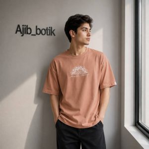 تیشرت پارچه دورس دو نخ پنبه گلدوزی قهو ه ای