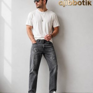 شلوار مام استایل با کیفیت طوسی تیره