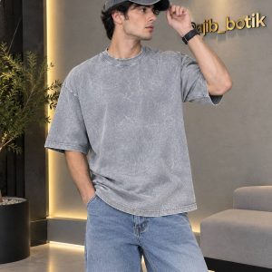 فروش ویژه تیشرت سنگشور پنبه بیسیک طوسی