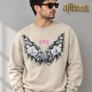 دورس پارچه اسپان طرح گل رنگ کرم