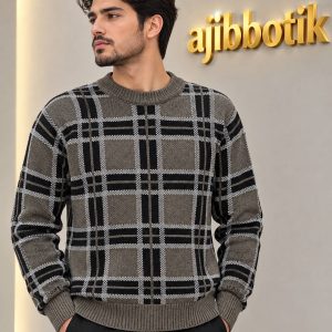 دورس  بافت پنبه شطرنجی رنگ نسکافه ای