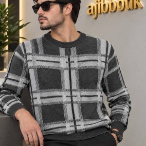 دورس  بافت پنبه شطرنجی رنگ طوسی تیره